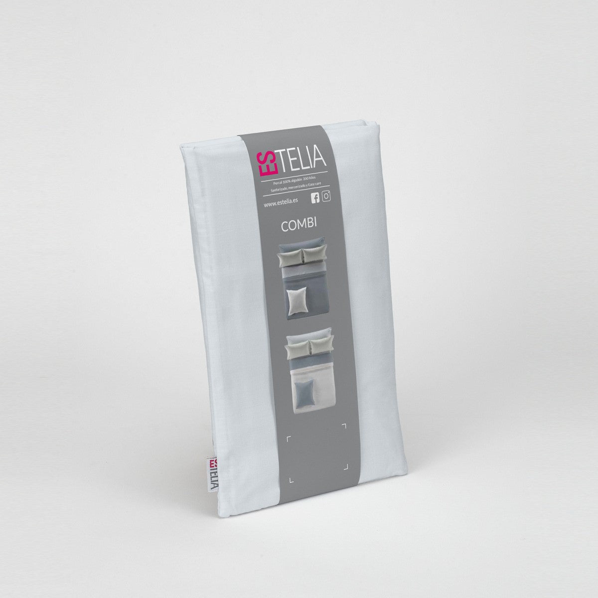 Funda de almohada percal perla presentación en bolsa de tela