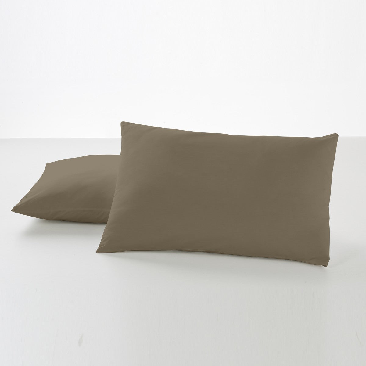 Funda de almohada percal visón dos piezas 50x80 cm
