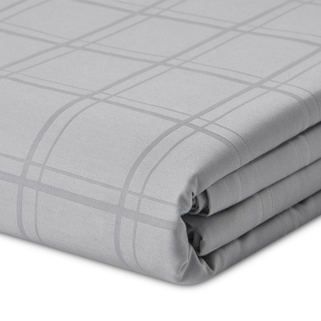 Dúo funda nórdica + almohada Sophia acero detalle
