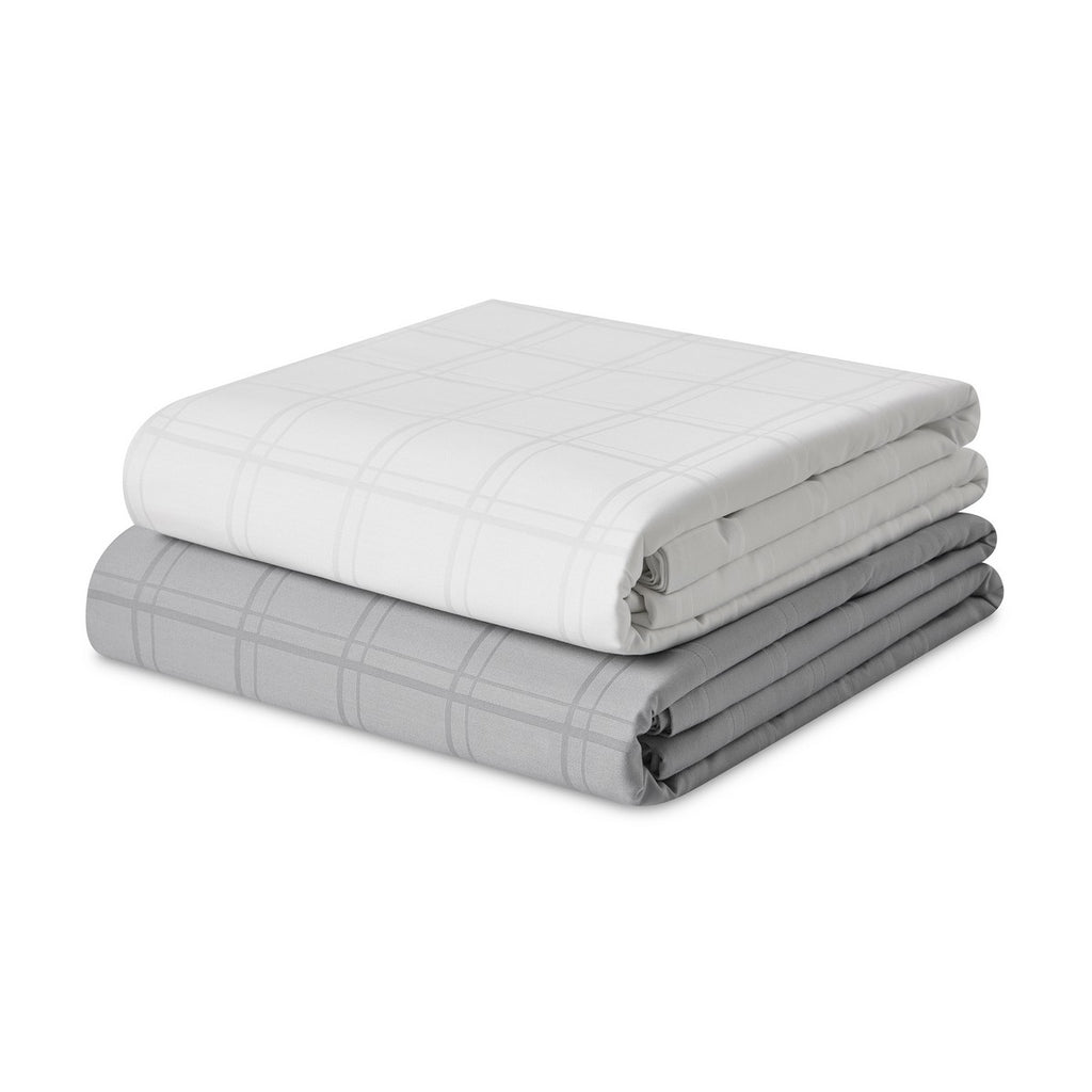 Dúo funda nórdica + almohada Sophia acero disponible en los colores blanco y acero