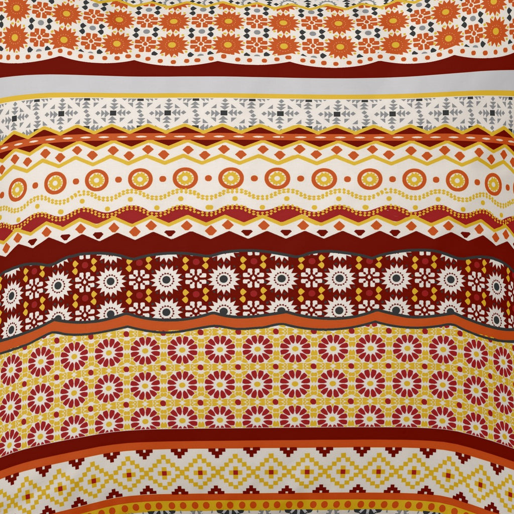 Funda de almohada algodón Siena ocre detalle del dibujo