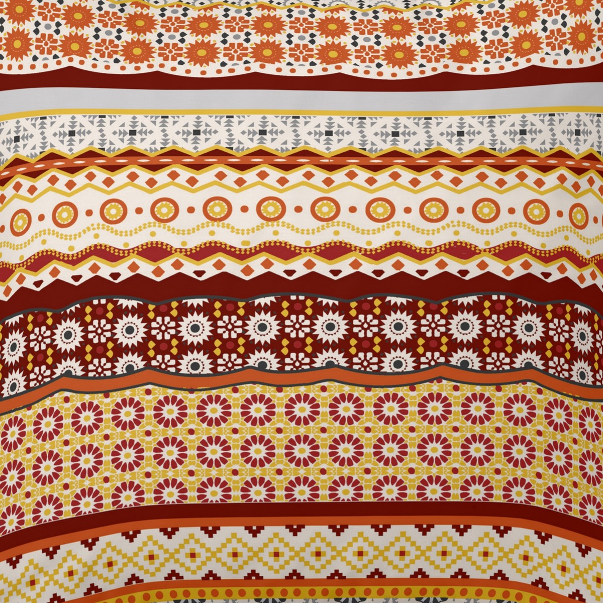 Funda de almohada algodón Siena ocre detalle del dibujo