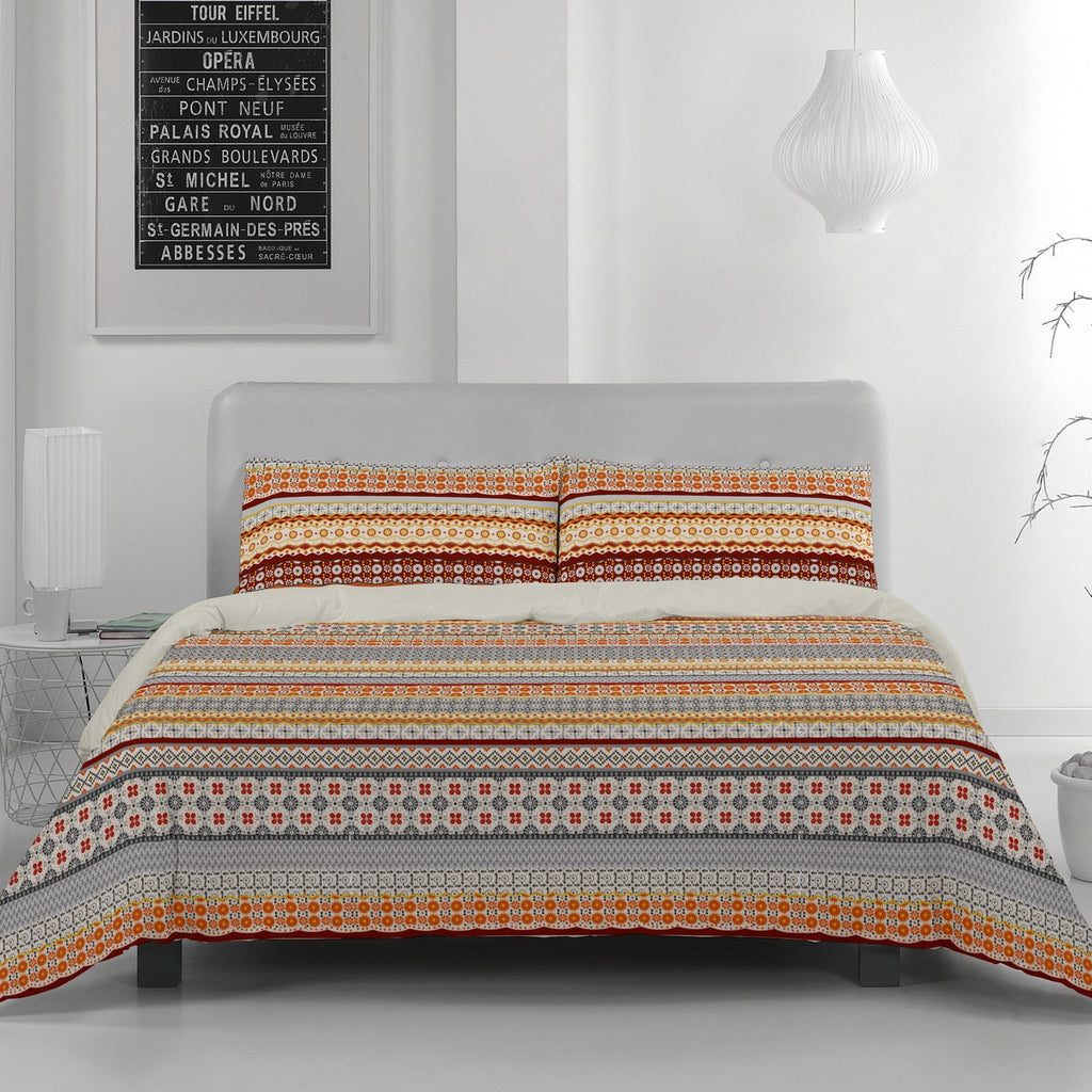 Funda de almohada algodón Siena ocre vista frontal