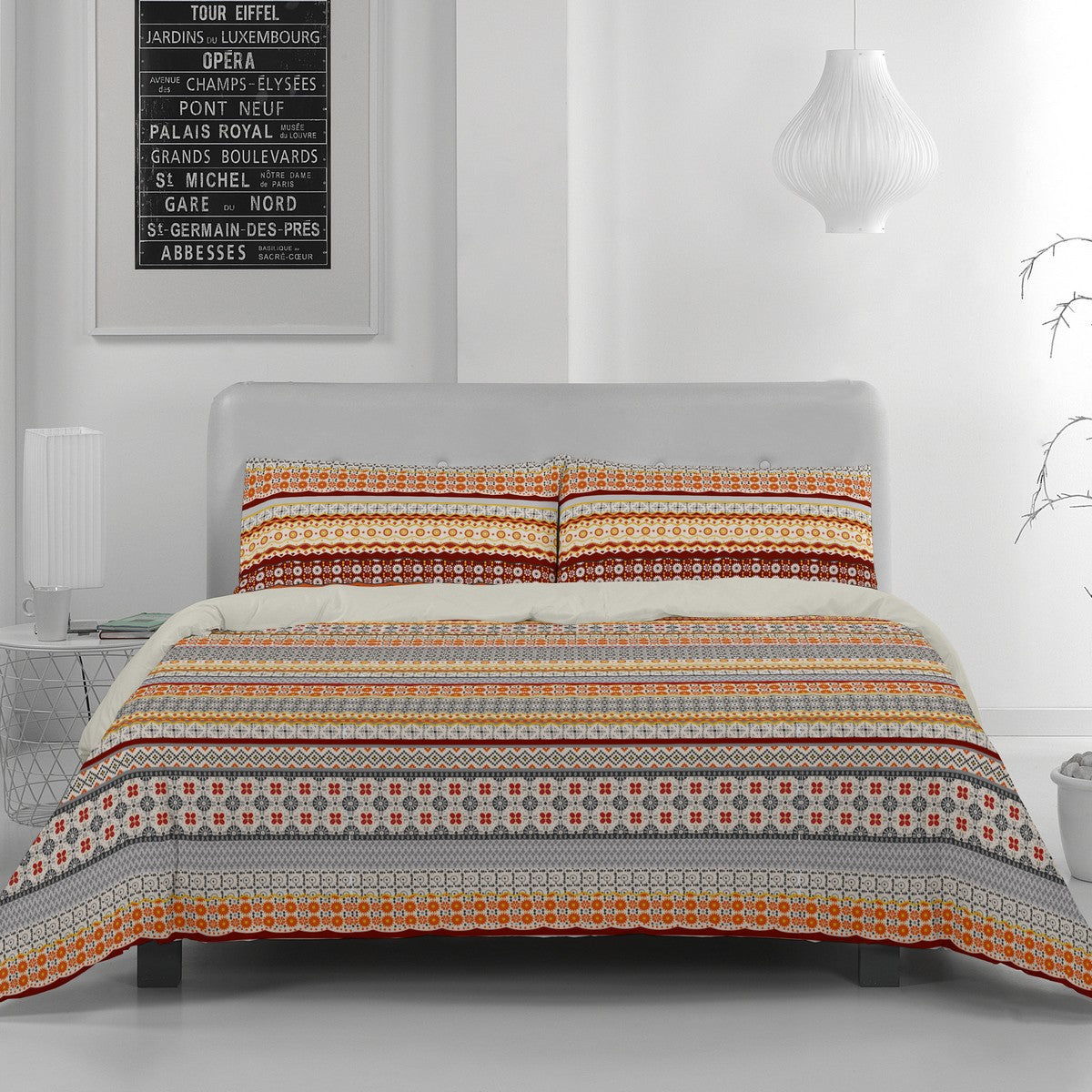 Funda de almohada algodón Siena ocre vista frontal