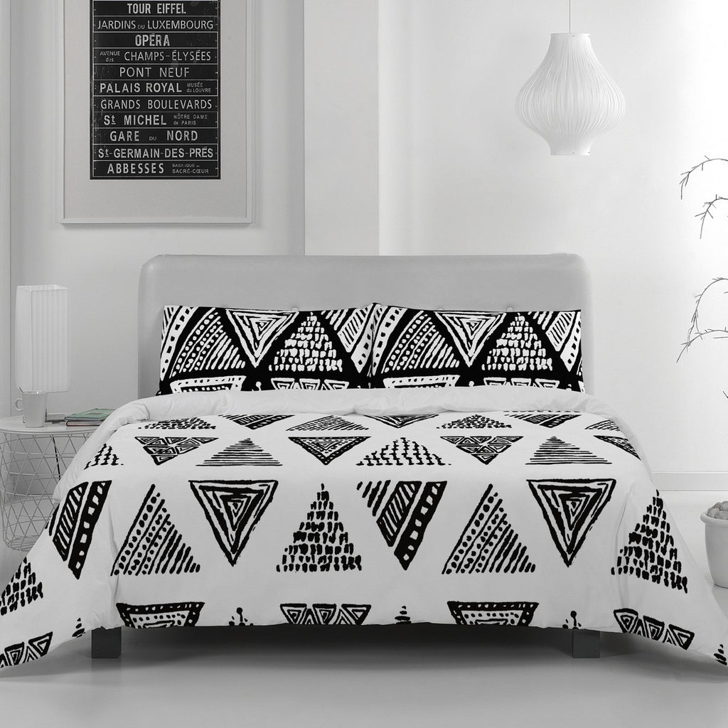 Funda de almohada algodón Yaqui negro vista frontal