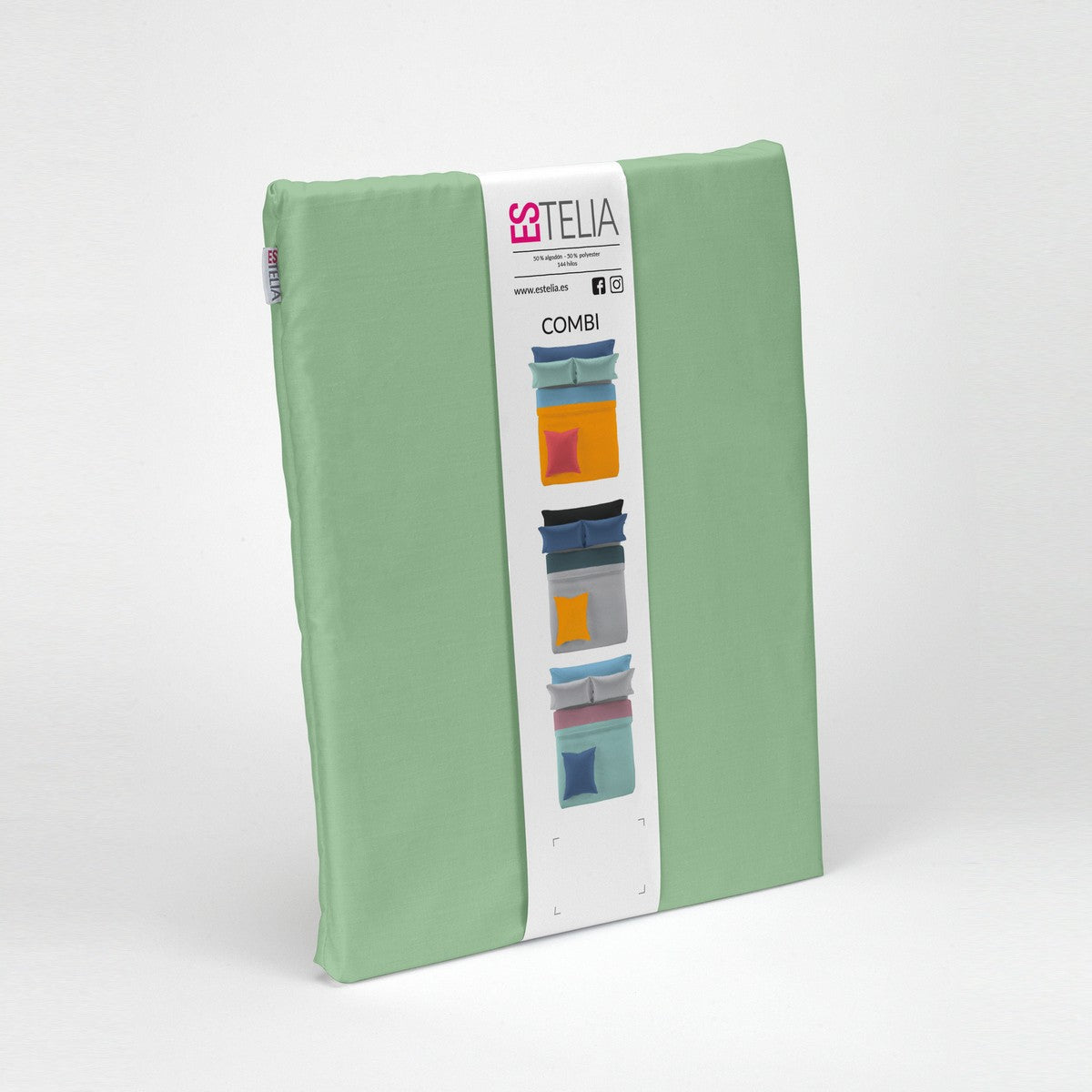 Funda nórdica lisa 50-50 albahaca presentación en bolsa de tela