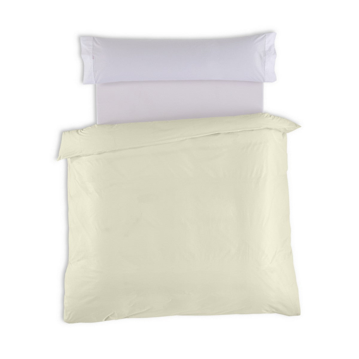 Funda nórdica lisa 50-50 crema vista cenital