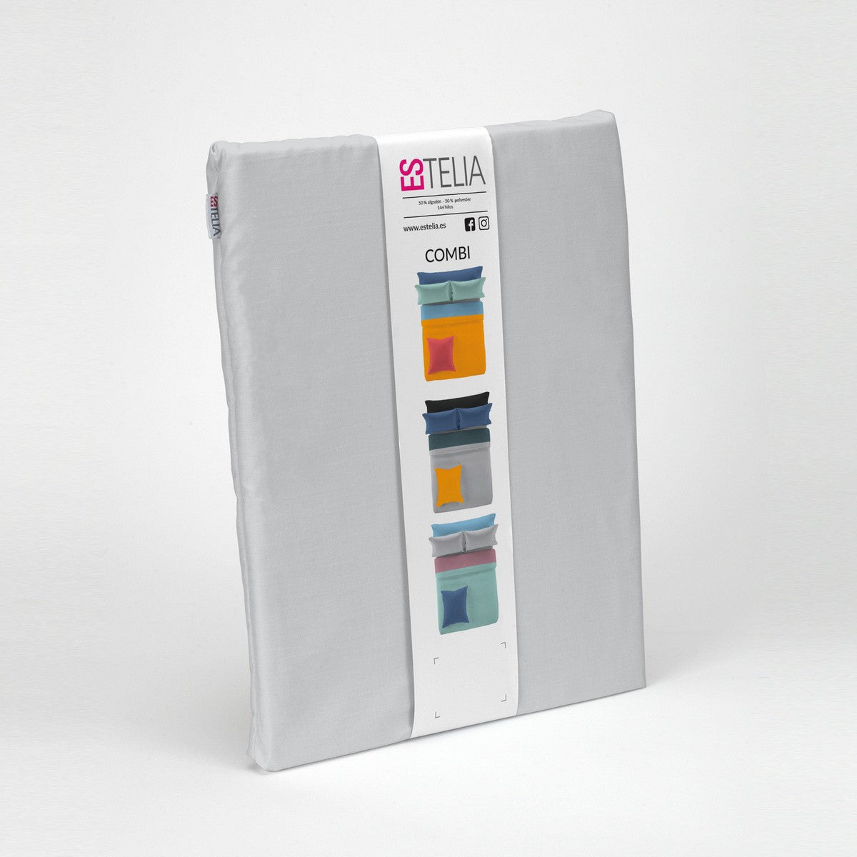 Funda nórdica lisa 50-50 perla presentación en bolsa de tela