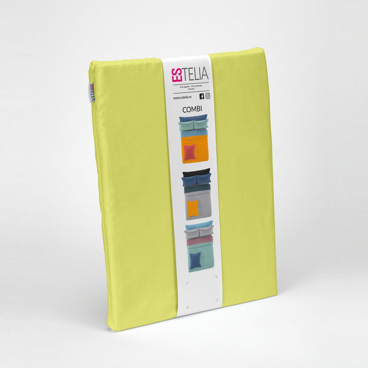 Funda nórdica lisa 50-50 pistacho presentación en bolsa de tela