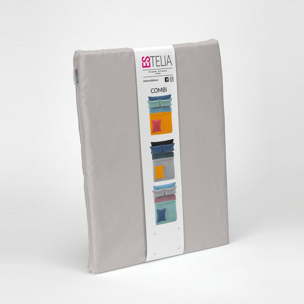 Funda nórdica lisa 50-50 plomo presentación en bolsa de tela