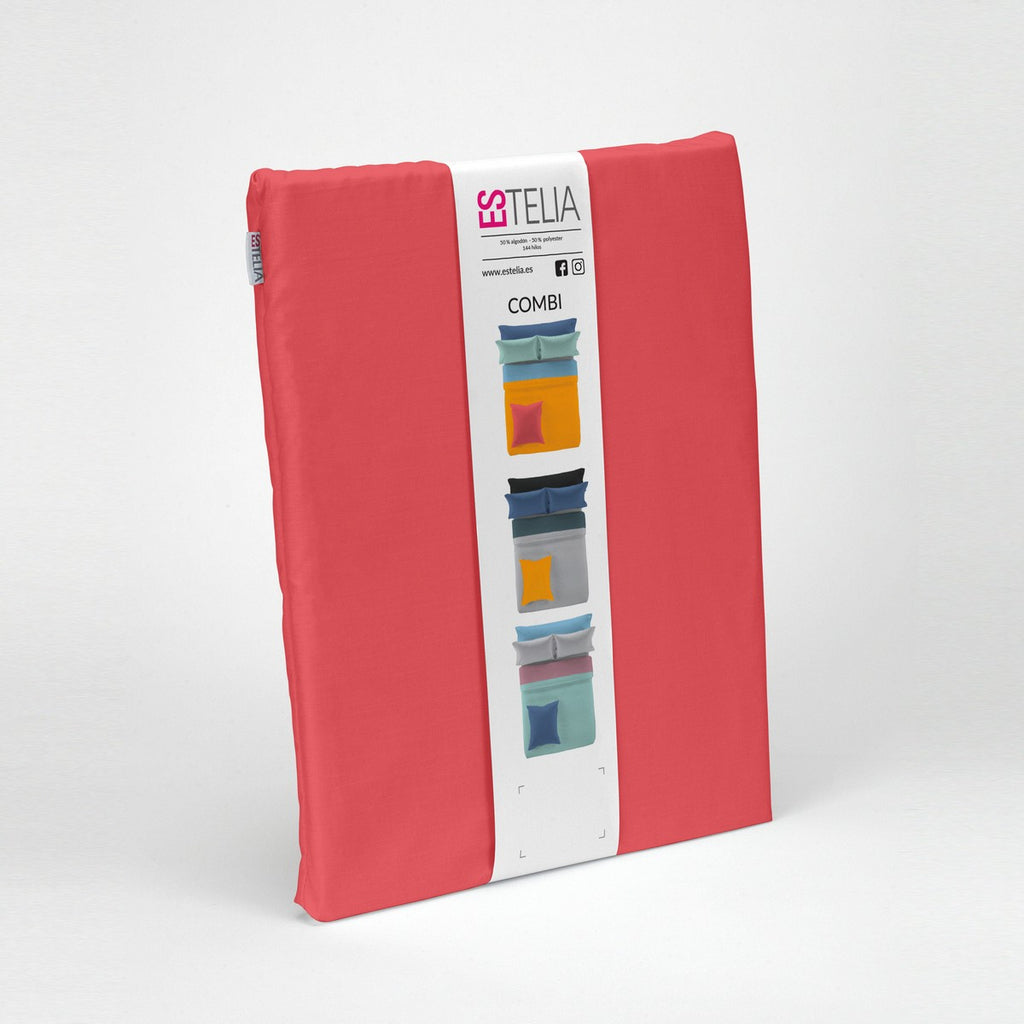 Funda nórdica lisa 50-50 rojo presentación en bolsa de tela
