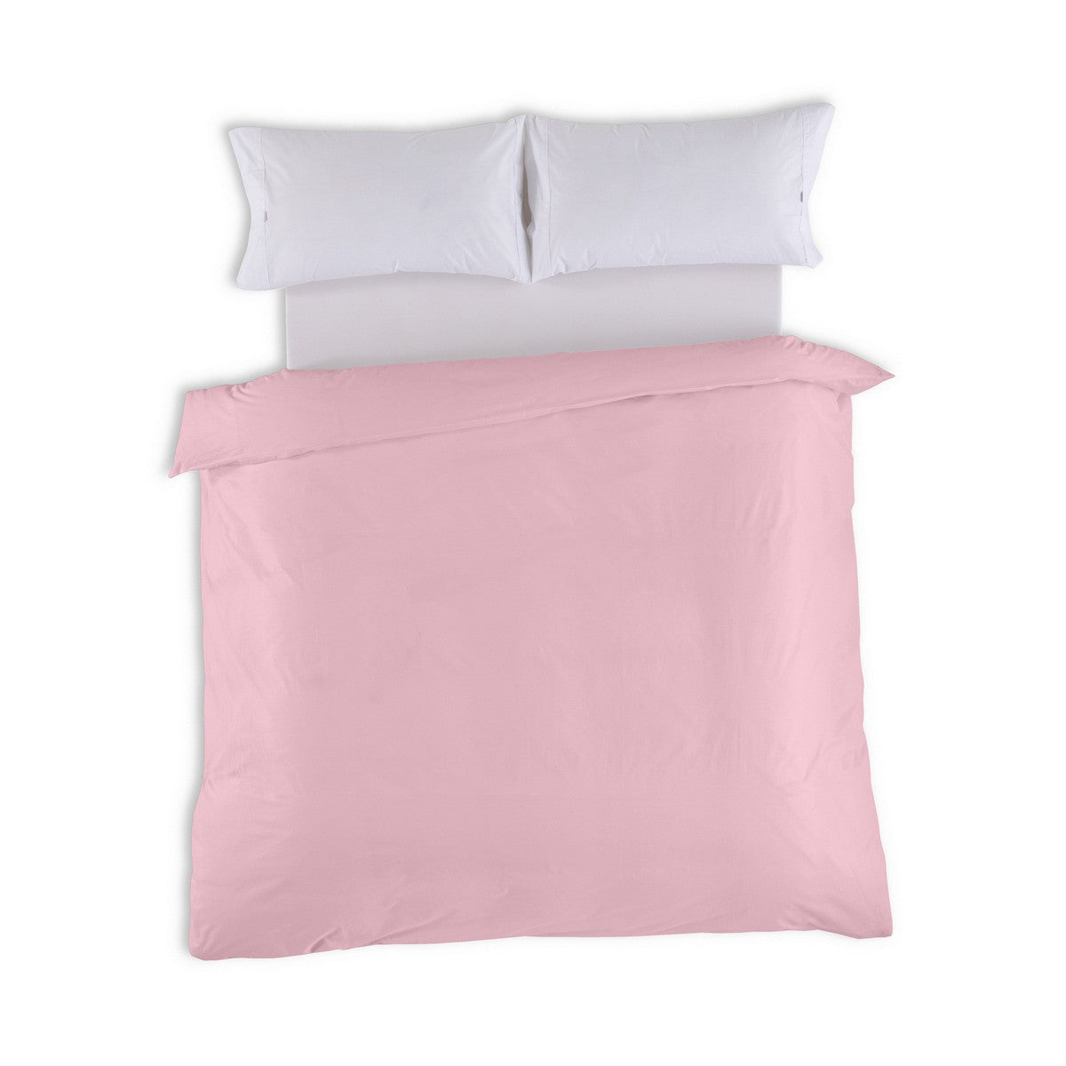 Funda nórdica lisa 50-50 rosa vista cenital