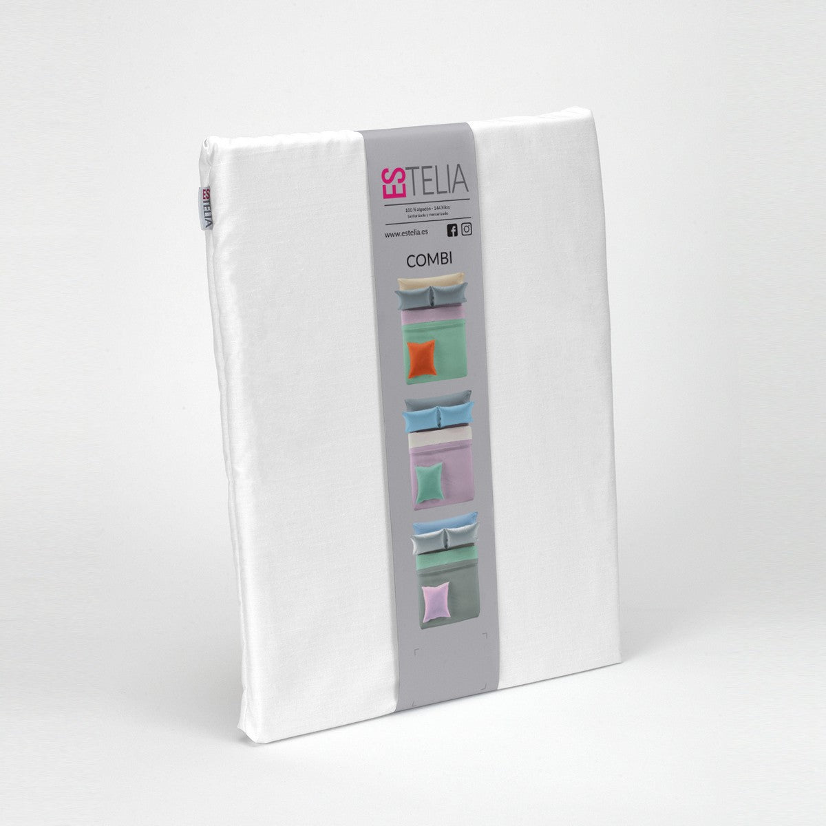 Funda nórdica lisa algodón blanco presentación en bolsa de tela