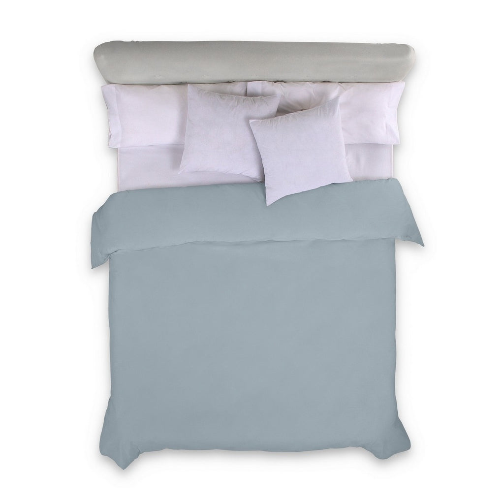 Funda nórdica lisa algodón plata vista cenital