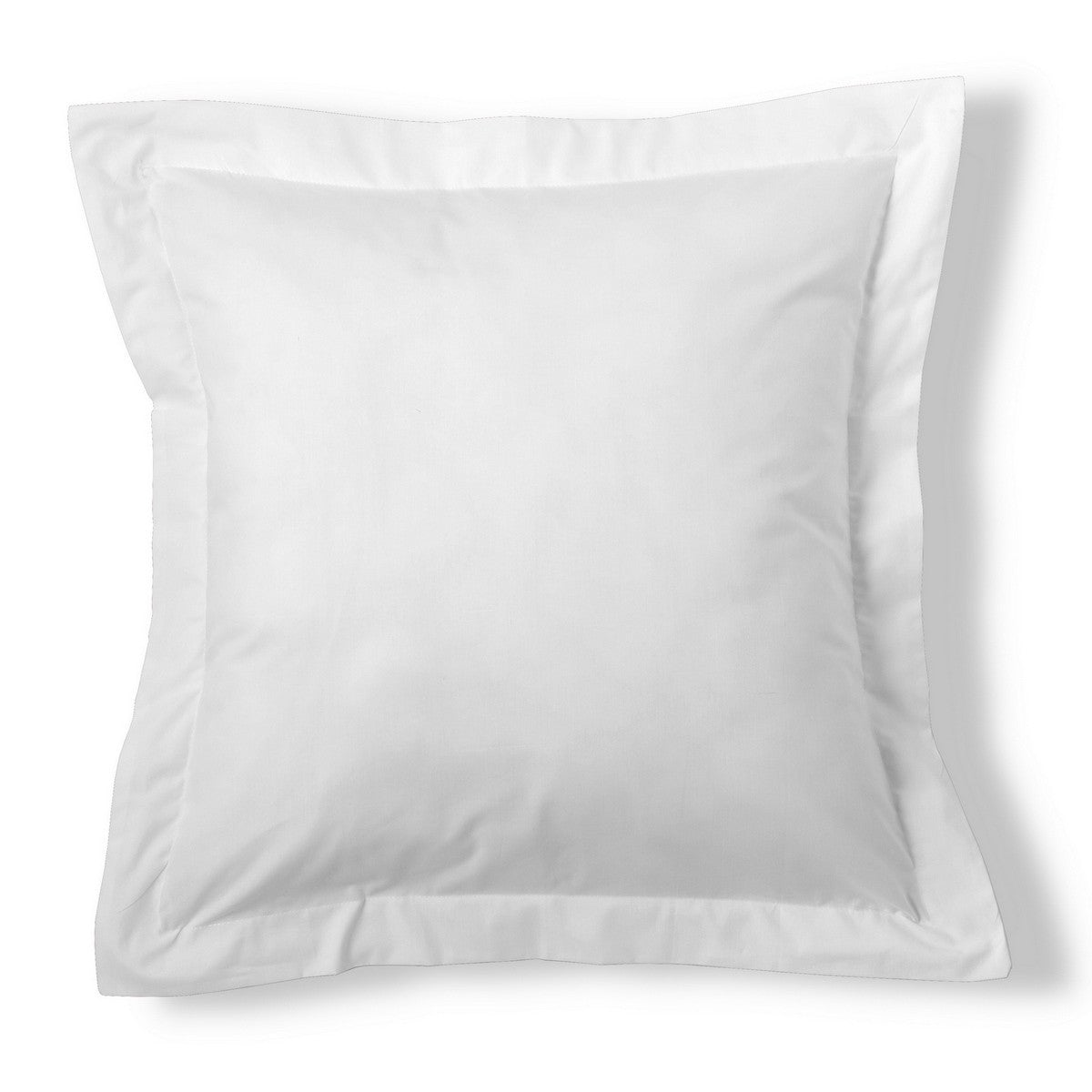 Funda de cojín algodón blanco 55x55cm con pestaña