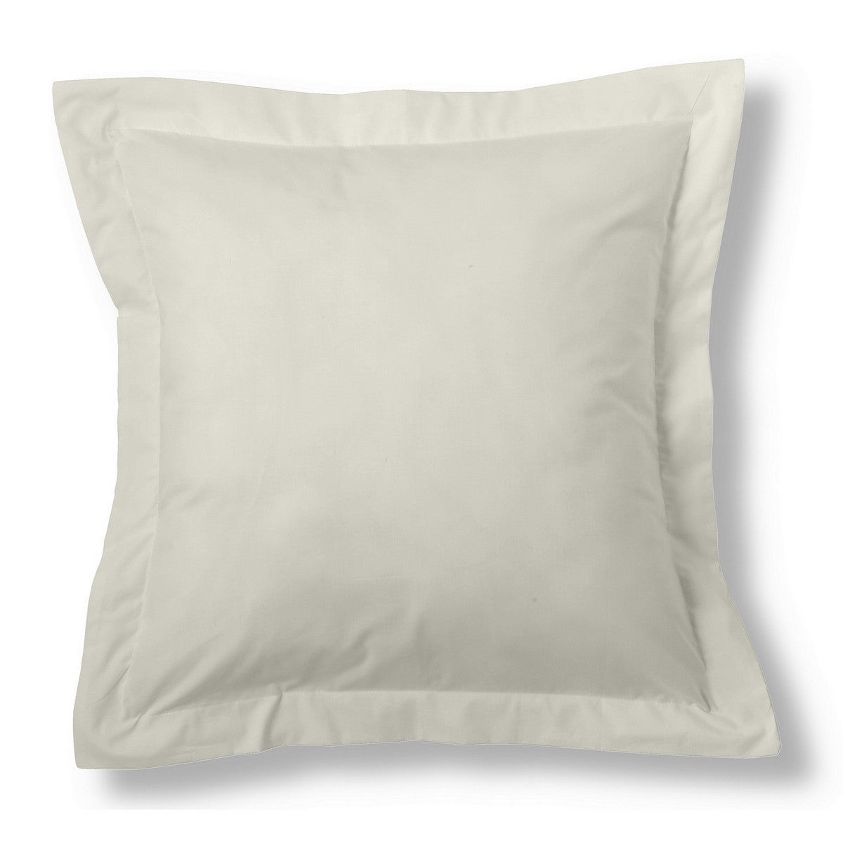 Funda de cojín algodón crema 55x55cm con pestaña