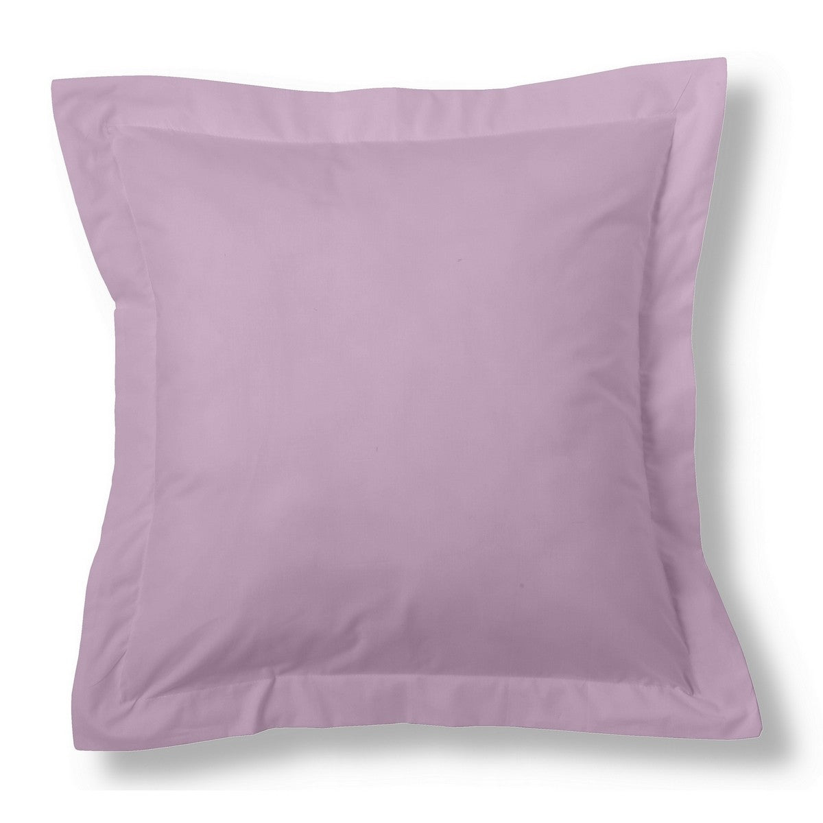 Funda de cojín algodón malva 55x55cm con pestaña