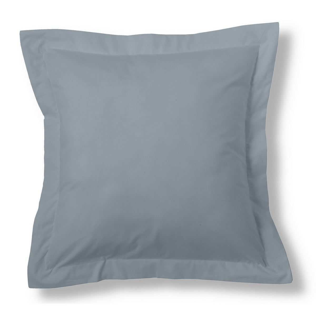 Funda de cojín percal acero 55x55cm con pestaña