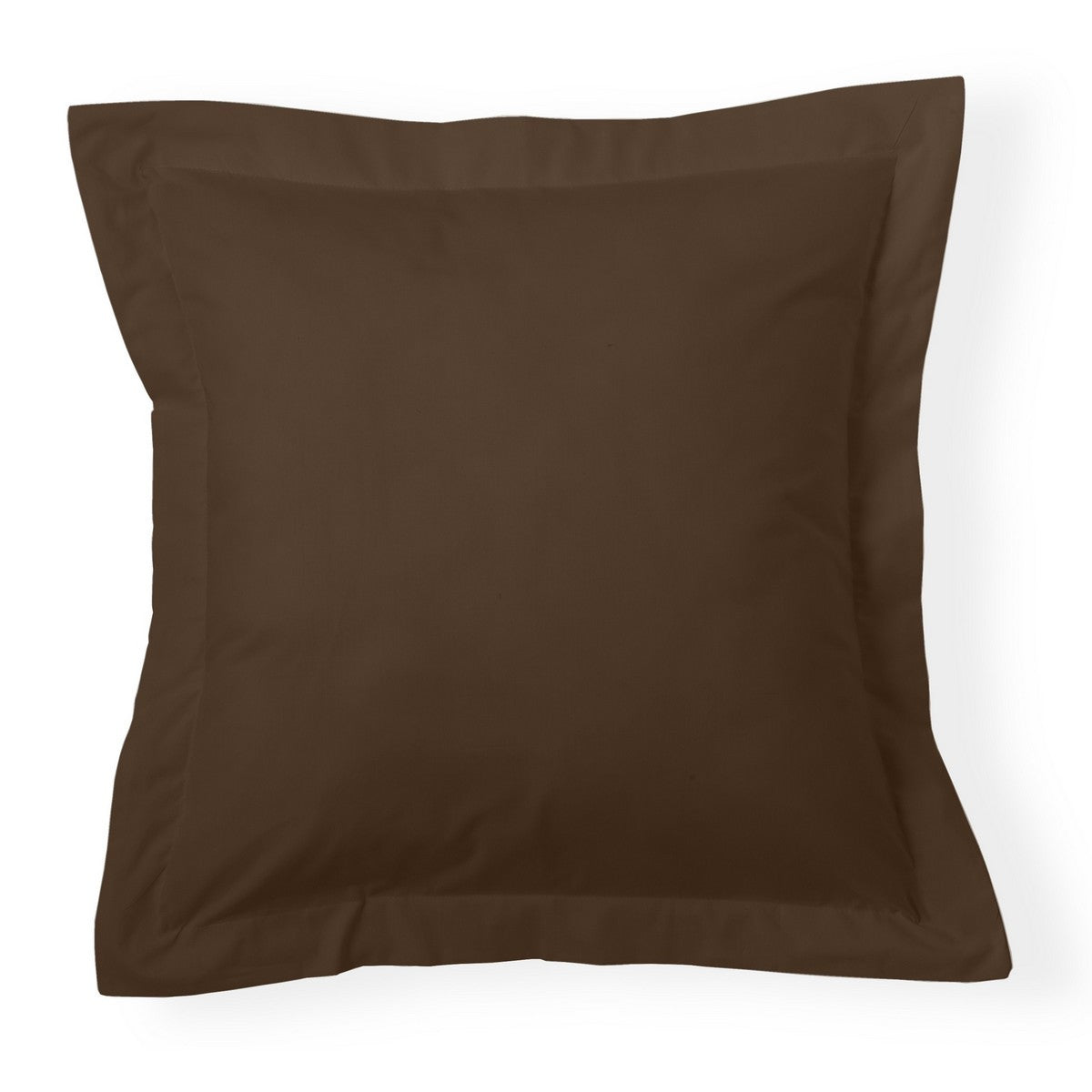 Funda de cojín percal chocolate 55x55cm con pestaña