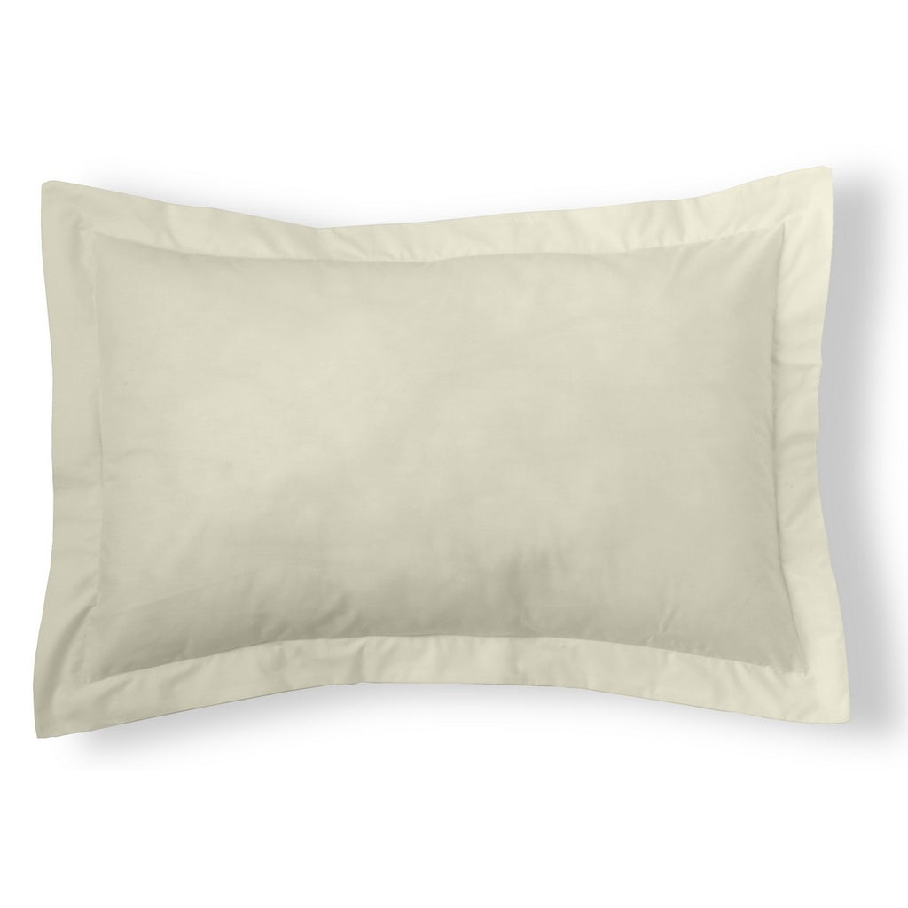 Funda de cojín percal marfil 50x75 cm con pestaña