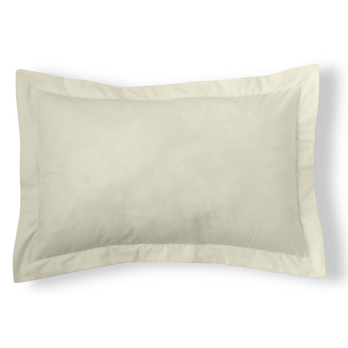 Funda de cojín percal marfil 50x75 cm con pestaña