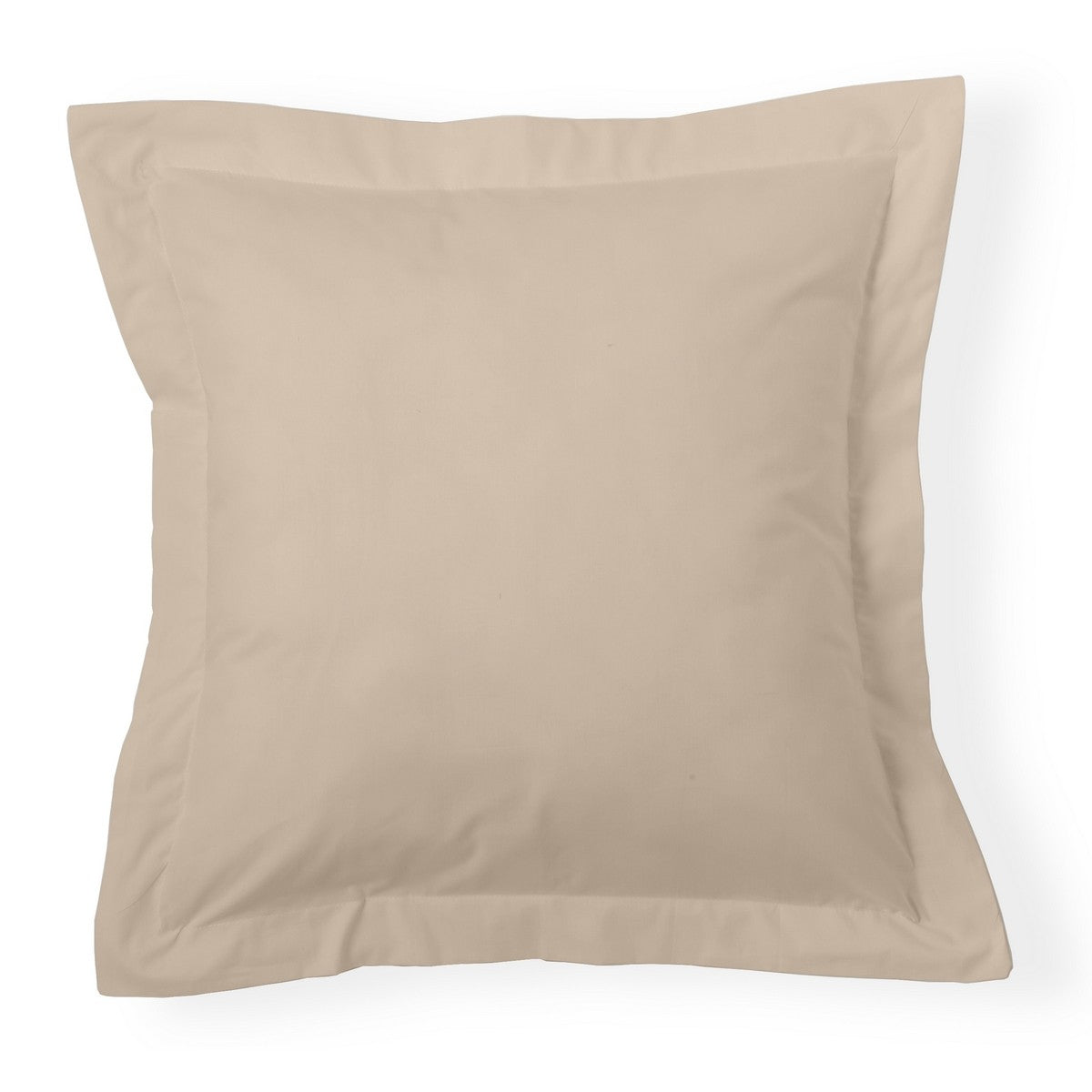 Funda de cojín percal piedra 55x55cm con pestaña