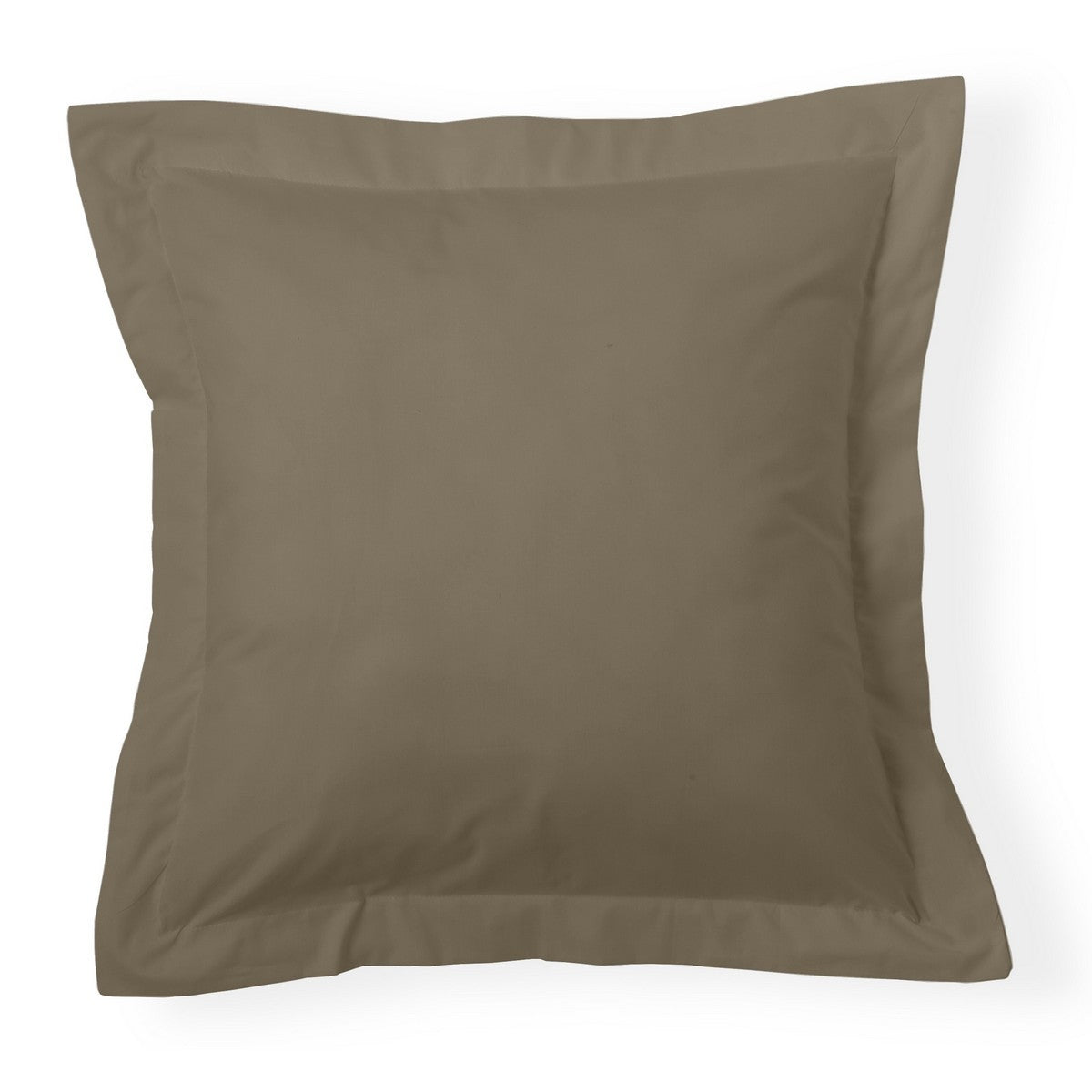 Funda de cojín percal visón 55x55cm con pestaña