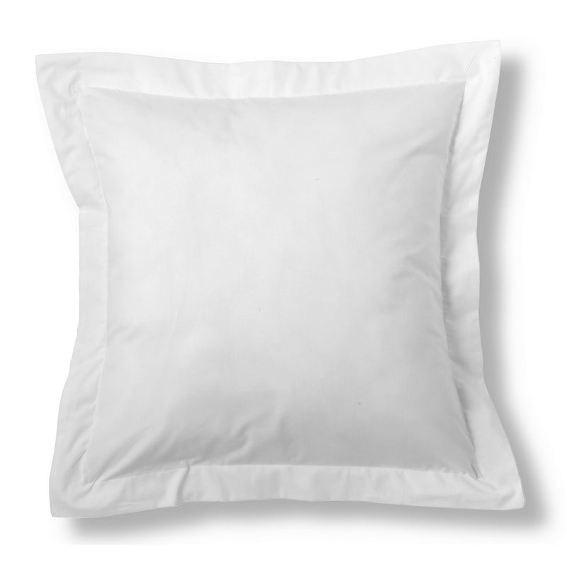 Funda de cojín satén blanco 55x55cm con pestaña