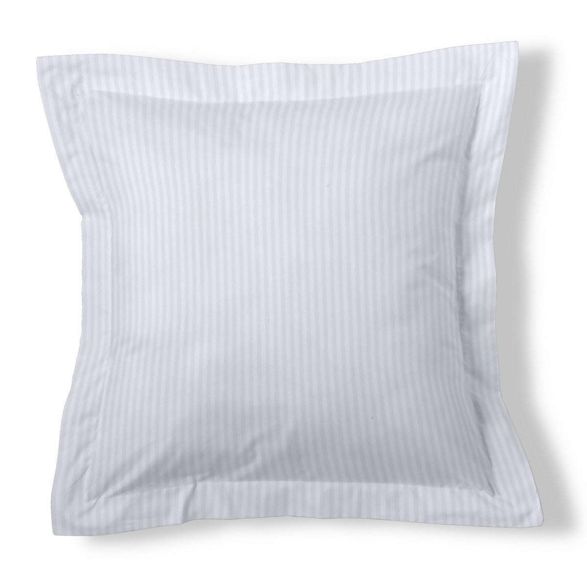 Funda de cojín satén listado blanco 55x55cm con pestaña