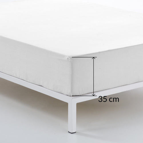 Bajera alto 35 cm algodón blanco detalle esquina