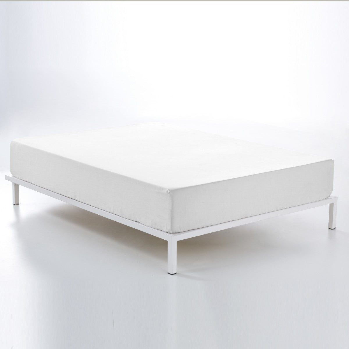 Bajera alto 35 cm algodón blanco: se adapta al colchón