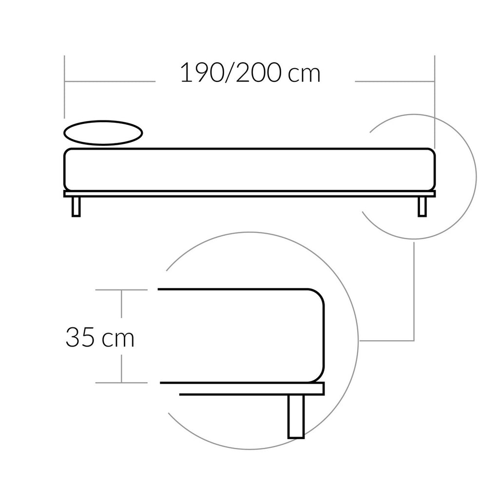 Bajera ajustable algodón alto 35 cm