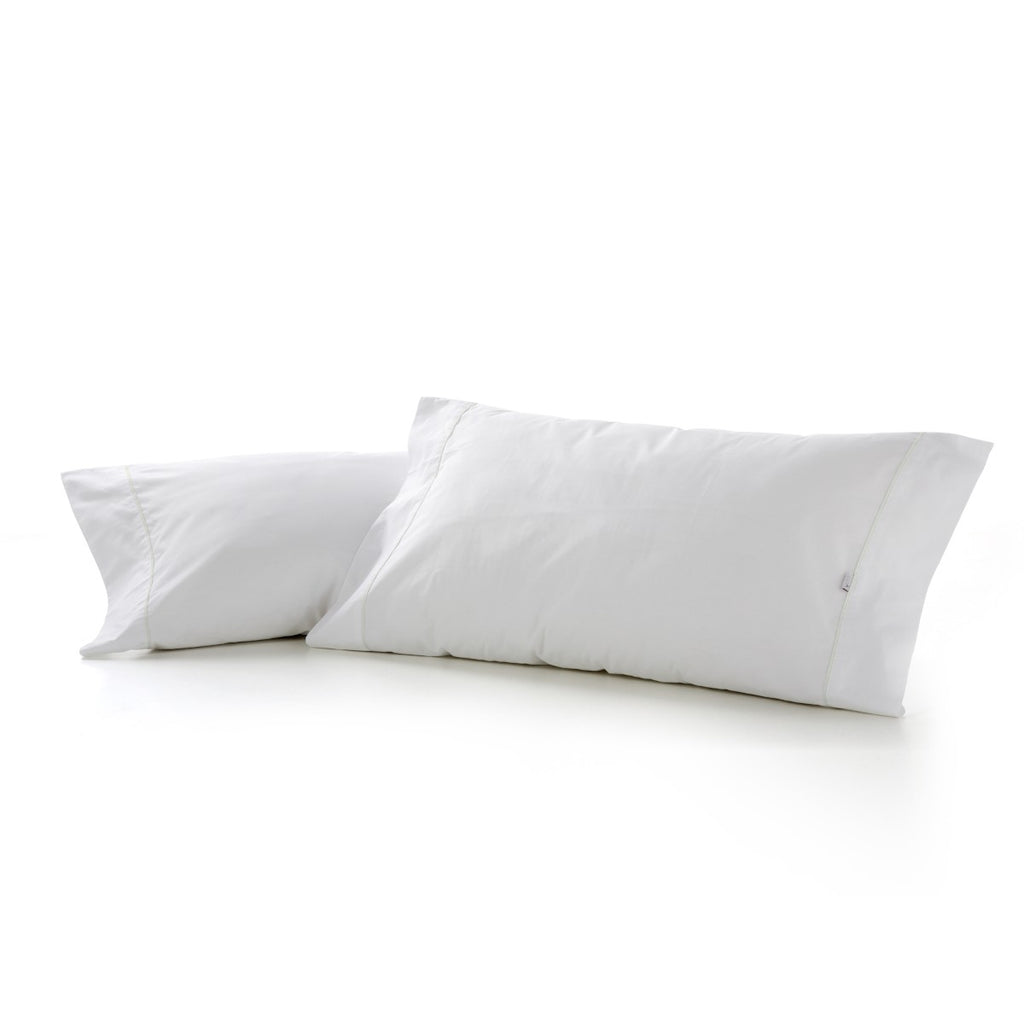 Funda de almohada algodón 600 hilos blanco cierre en tapa y solapa