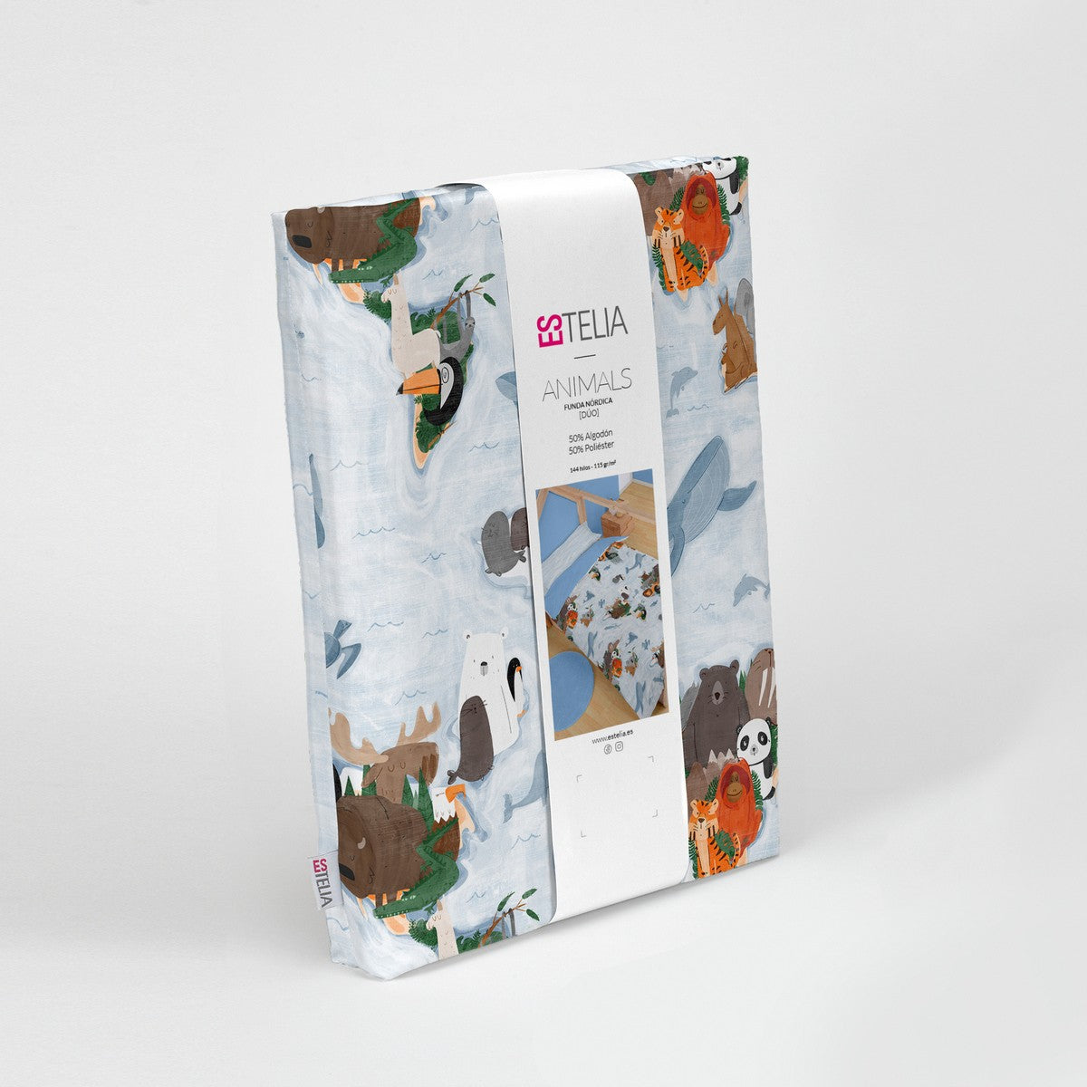 Funda nórdica Animals presentación en bolsa de tela