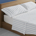 Juego sábanas Rita 200 hilos azul escena de cama