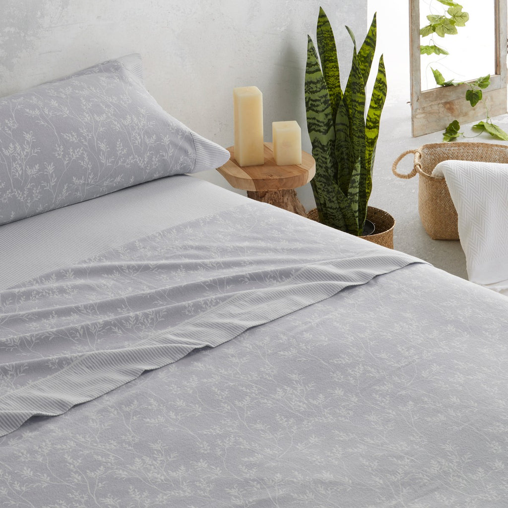 Juego sábanas franela Zahara azul cama