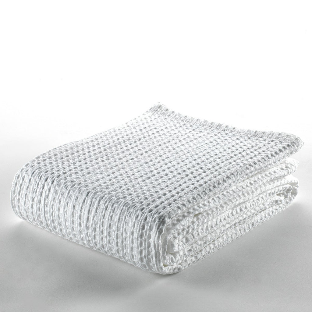 Plaid de algodón Banús blanco plegada