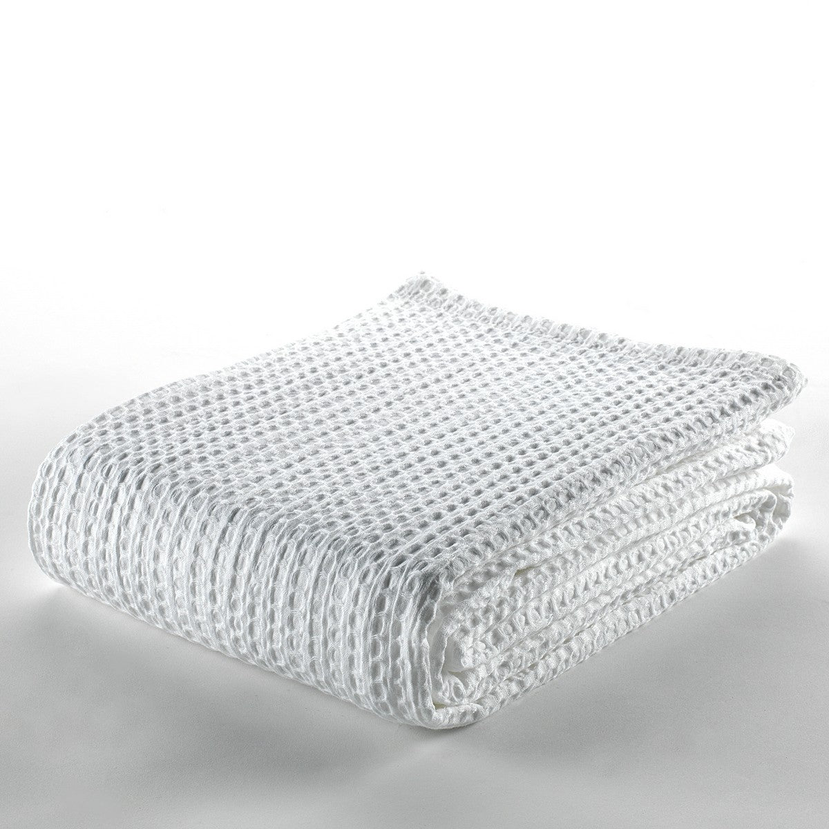 Plaid de algodón Banús blanco plegada