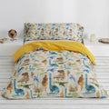 Dúo funda nórdica + almohada saurios escena de cama