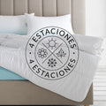 Relleno nórdico 4 estaciones 125+250 gr/m2  blanco escena de cama pictograma