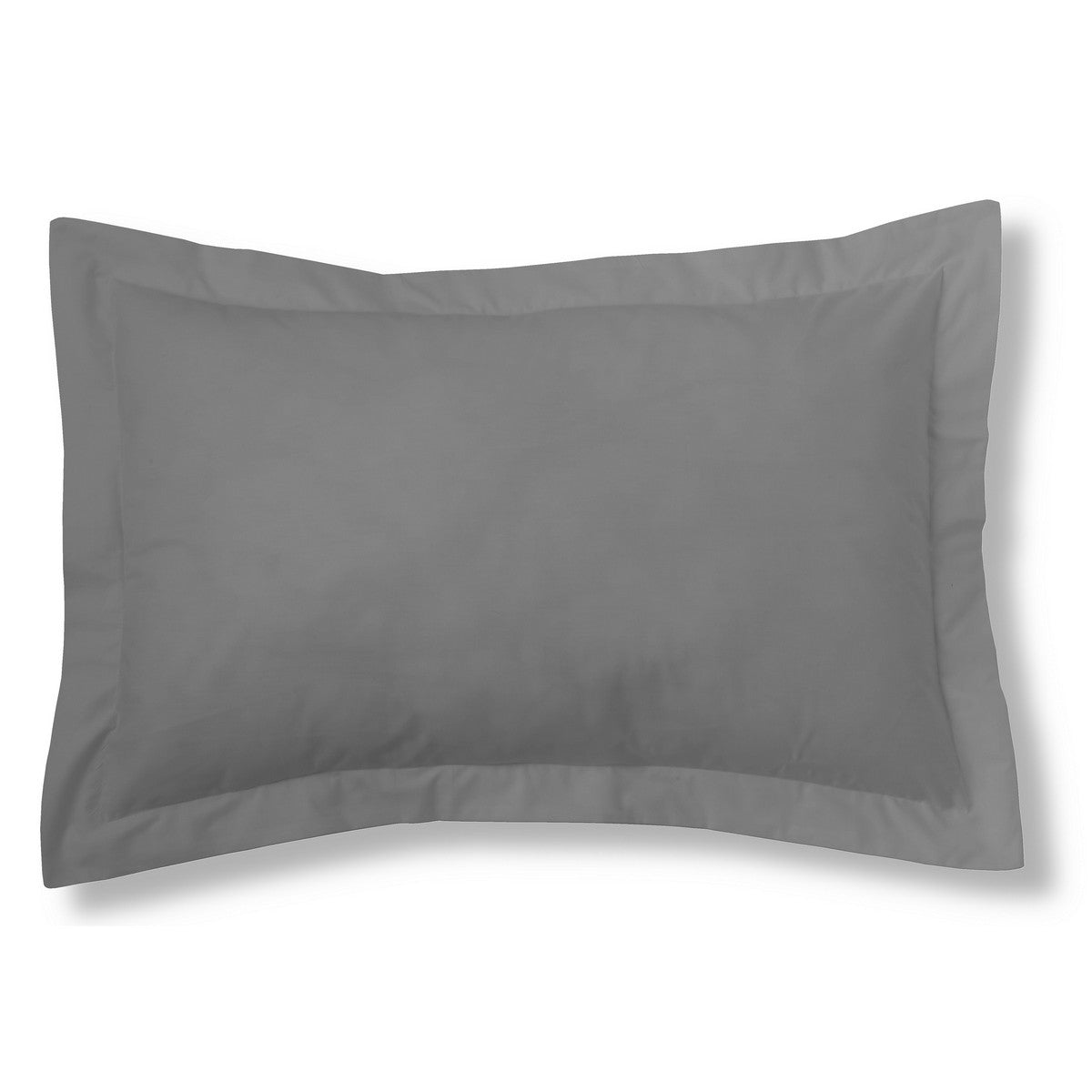 Funda de cojín algodón poliéster titanio rectangular con pestaña