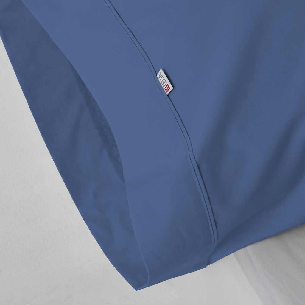 Funda de almohada algodón poliéster azulón