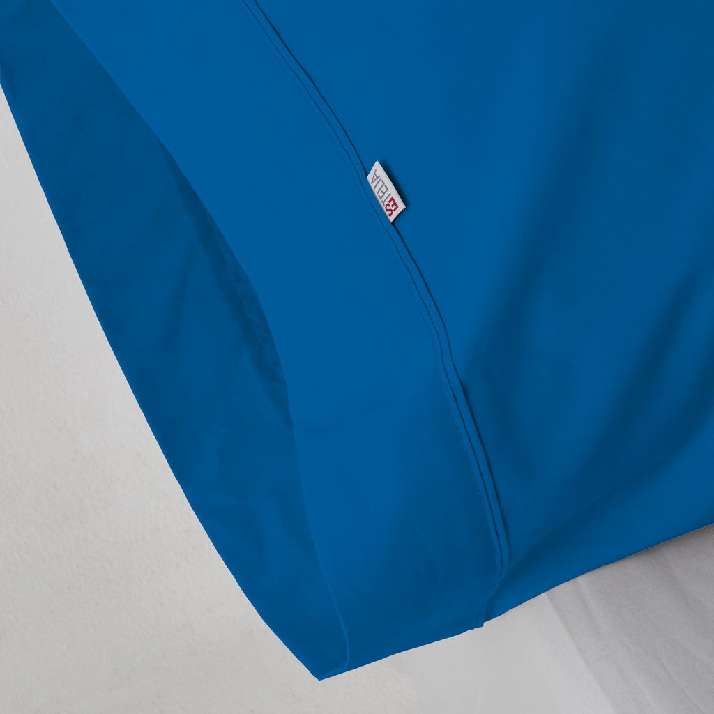 Funda de almohada algodón poliéster azul imperial