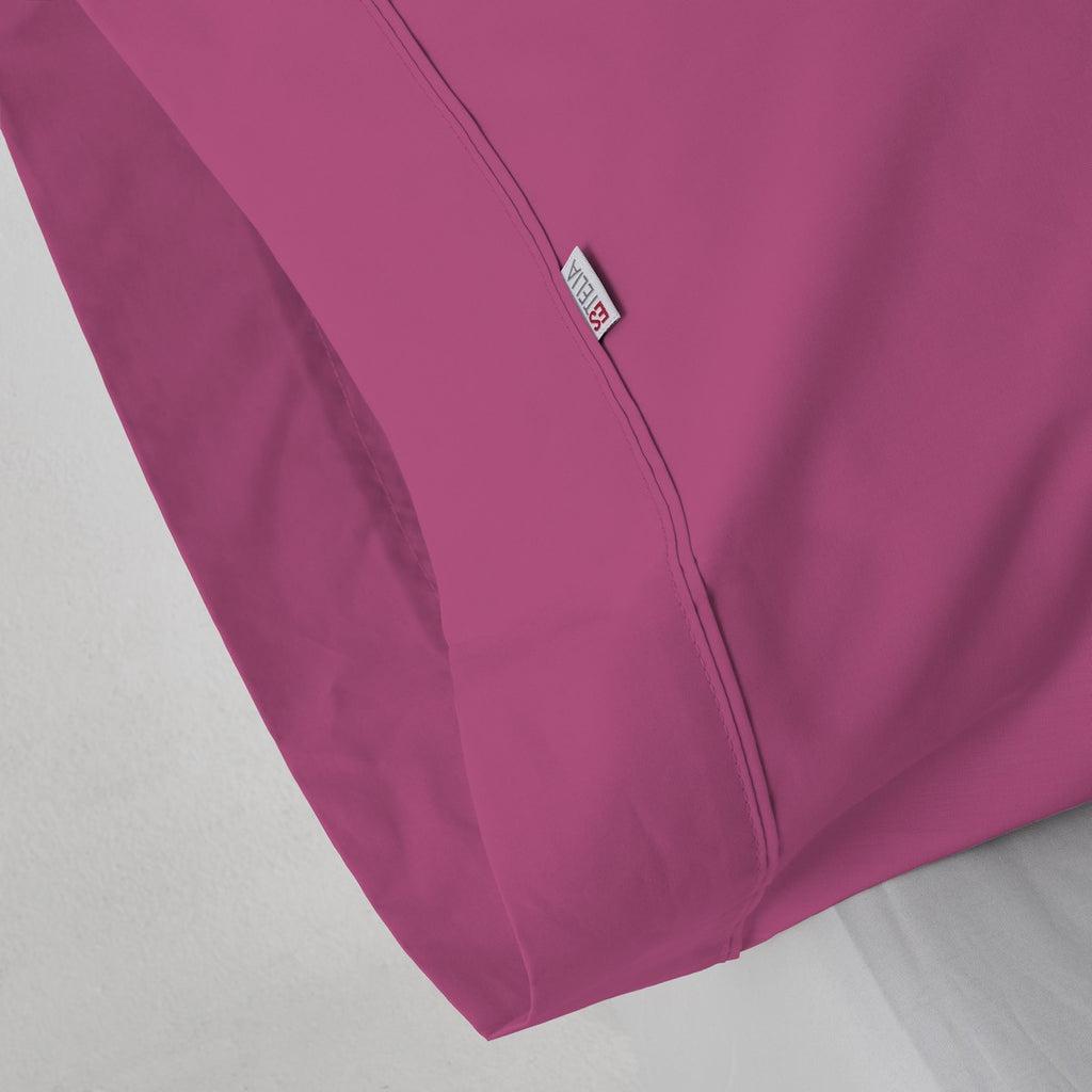 Funda de almohada algodón poliéster fucsia