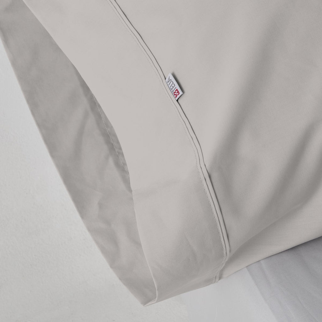 Funda de almohada algodón poliéster plomo
