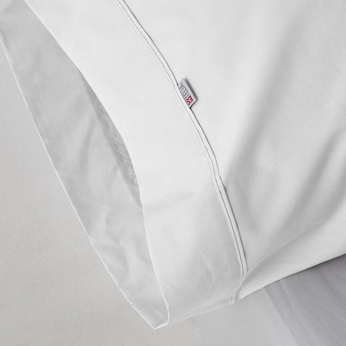 Funda de almohada percal blanco detalle