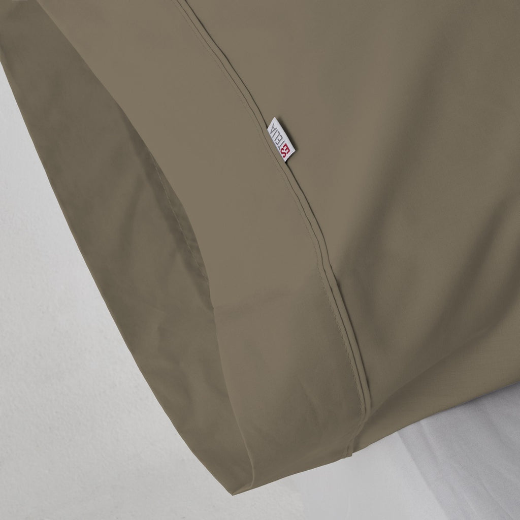 Funda de almohada percal visón detalle