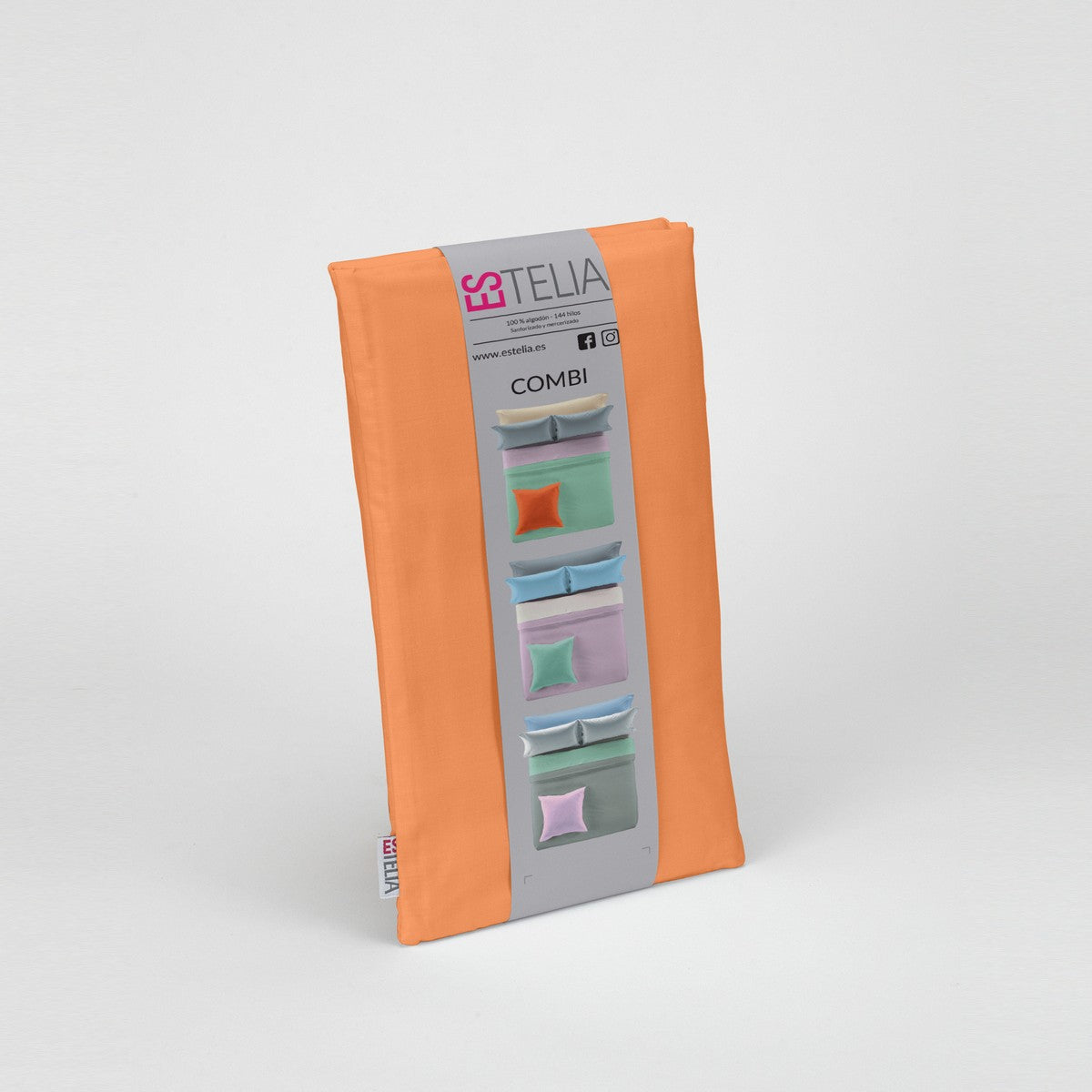 Funda de cojín algodón mango presentación en bolsa de tela
