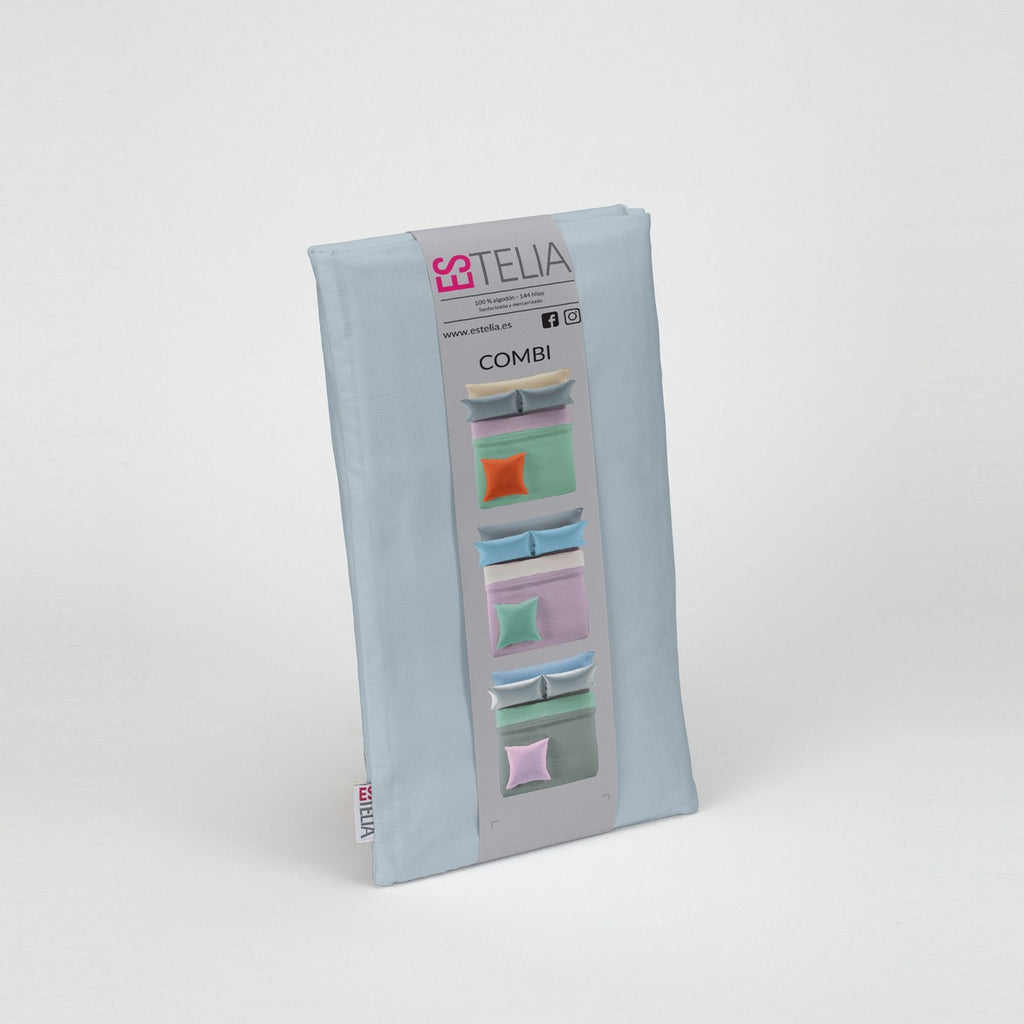 Funda de cojín algodón plata presentación en bolsa de tela