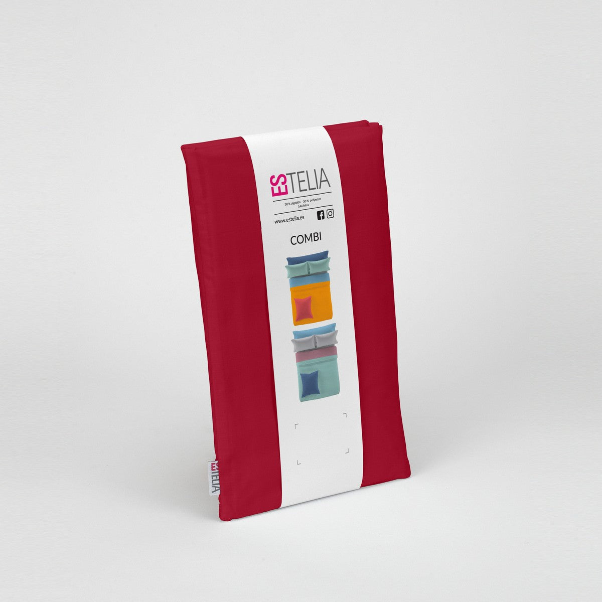 Funda de cojín 50-50 burdeos presentación